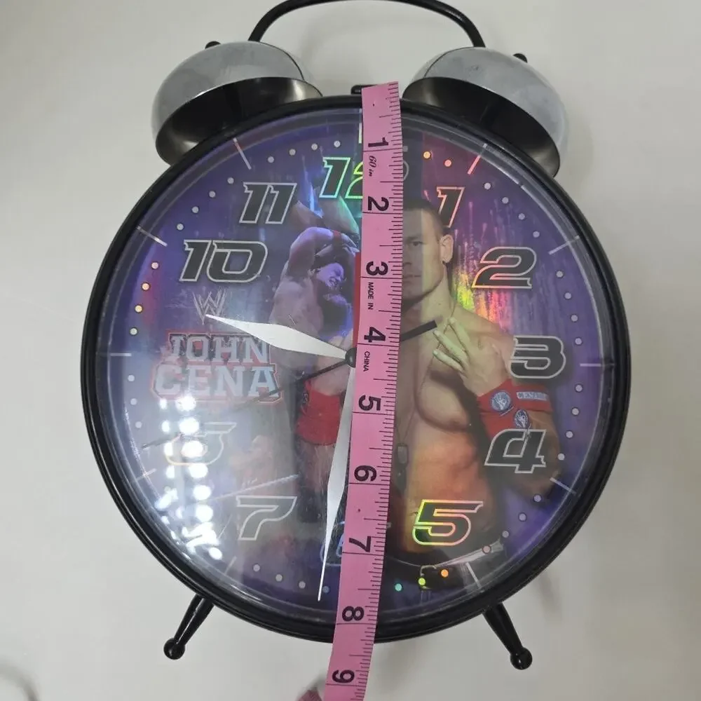 WWE John Cena Alarm Clock Twin Bell Analog Kids Room Wrestling Collectible Large